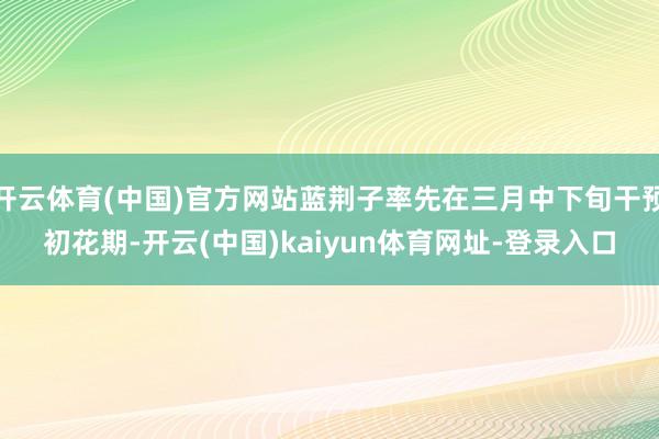 开云体育(中国)官方网站蓝荆子率先在三月中下旬干预初花期-开云(中国)kaiyun体育网址-登录入口