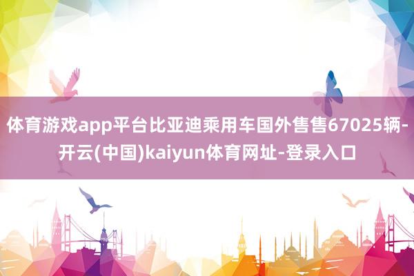 体育游戏app平台比亚迪乘用车国外售售67025辆-开云(中国)kaiyun体育网址-登录入口