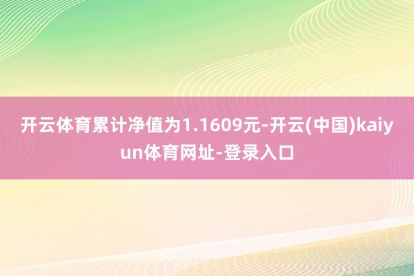 开云体育累计净值为1.1609元-开云(中国)kaiyun体育网址-登录入口