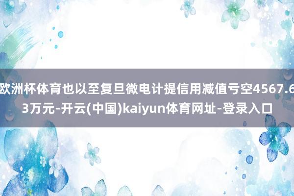 欧洲杯体育也以至复旦微电计提信用减值亏空4567.63万元-开云(中国)kaiyun体育网址-登录入口