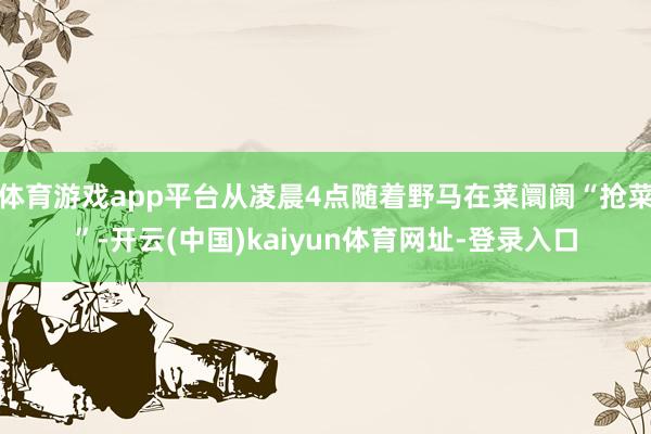 体育游戏app平台从凌晨4点随着野马在菜阛阓“抢菜”-开云(中国)kaiyun体育网址-登录入口