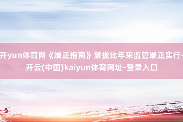 开yun体育网《端正指南》聚拢比年来监管端正实行-开云(中国)kaiyun体育网址-登录入口