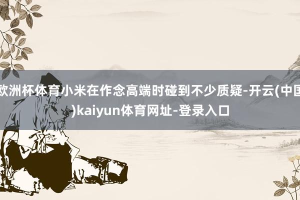 欧洲杯体育小米在作念高端时碰到不少质疑-开云(中国)kaiyun体育网址-登录入口