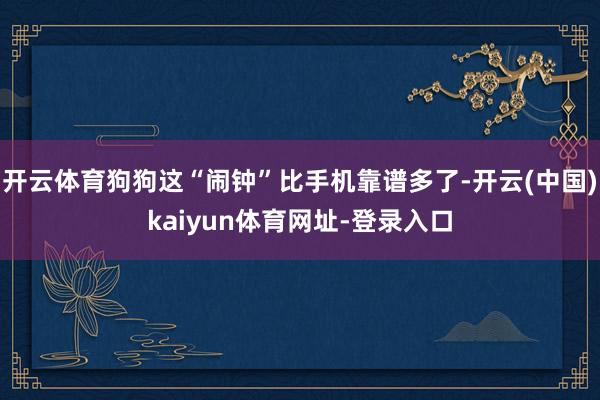 开云体育狗狗这“闹钟”比手机靠谱多了-开云(中国)kaiyun体育网址-登录入口
