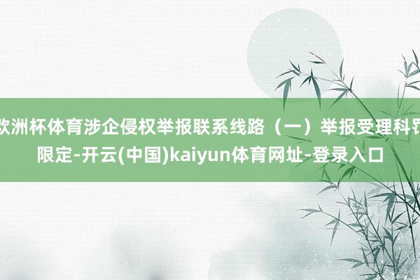 欧洲杯体育涉企侵权举报联系线路（一）举报受理科罚限定-开云(中国)kaiyun体育网址-登录入口