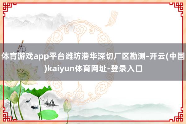 体育游戏app平台潍坊港华深切厂区勘测-开云(中国)kaiyun体育网址-登录入口