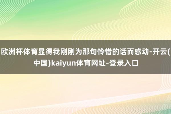 欧洲杯体育显得我刚刚为那句怜惜的话而感动-开云(中国)kaiyun体育网址-登录入口